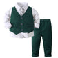 Formal Kids Boy Gentleman Clothes Long Sleeve& Pants Set
