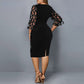 Elegant Sequin Long Sleeve Plus Size Women Midi Dress Sexy Casual Evening Party Dresses Wedding Luxury Women Robe Rouge Vestido
