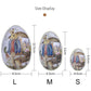 Metal Easter Egg Shape Cute Bunny Rabbit Printed Egg Candy Box