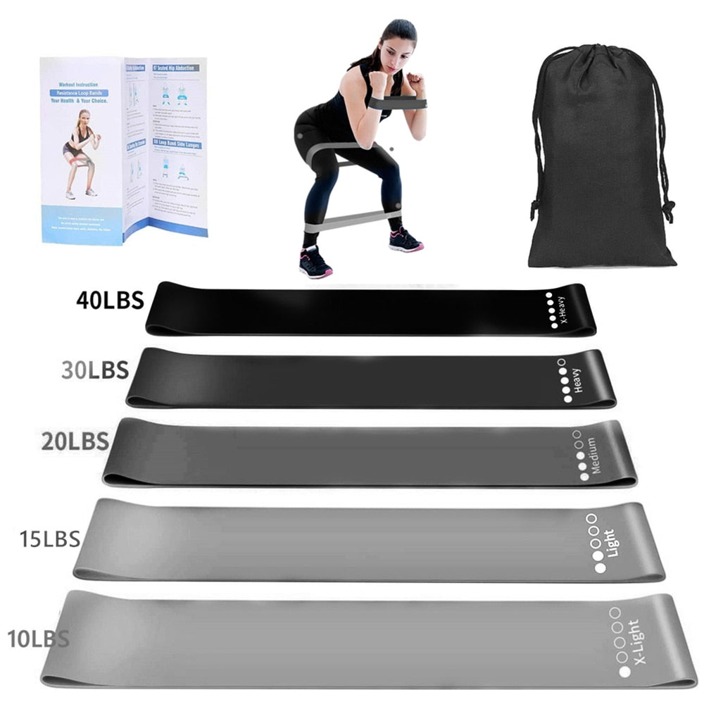 Yoga Loop Latex Resistance Bands Set Rubber Exercise Fitness Equipment