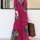 Fashion Cotton Linen Striped Cardigan Loose Large Casual