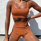 Seamless Sport Set Women 2 Two Piece Crop top Bra Leggings Shorts Yoga Set