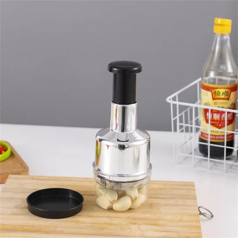 Multifunction Manual Onion Chopper Stainless Steel Garlic Crusher