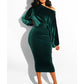 Autumn Elegant One Off Shoulder Long Sleeve