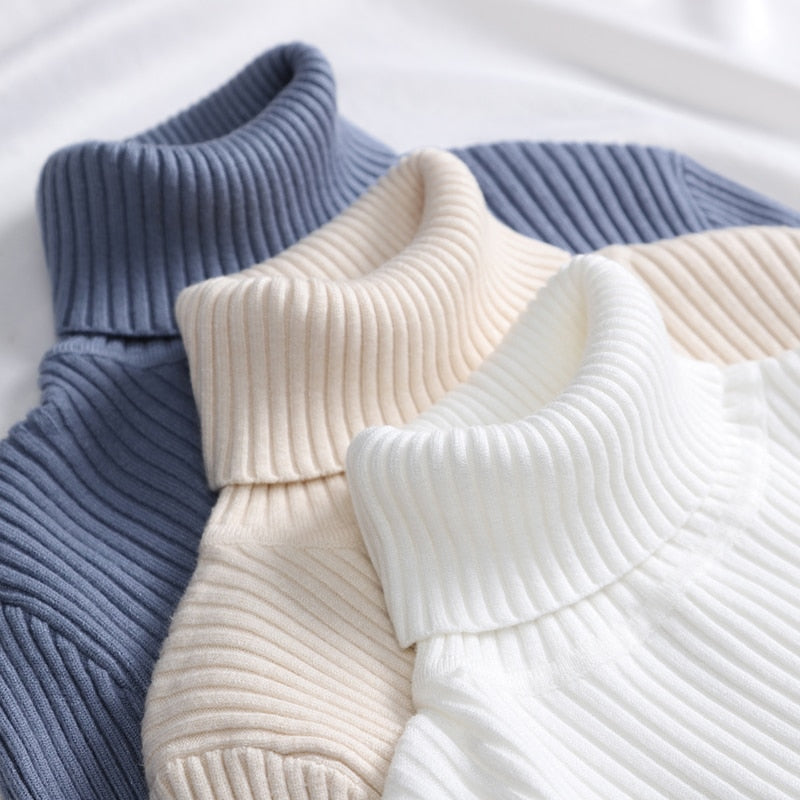 Women Turtleneck Sweaters Casual Soft Cashmere Pullovers Elastic