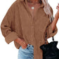 Autumn Corduroy Jacket Woman Long Shirt Jacket Women Button Coat Jackets
