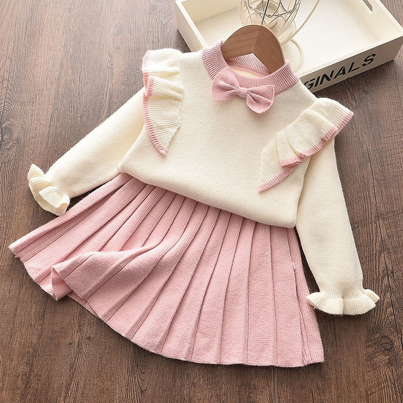 Girls Autumn Clothes Kids Winter Sweater Dress Woollen Long Sleeve