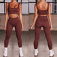 Seamless Sport Set Women 2 Two Piece Crop top Bra Leggings Shorts Yoga Set