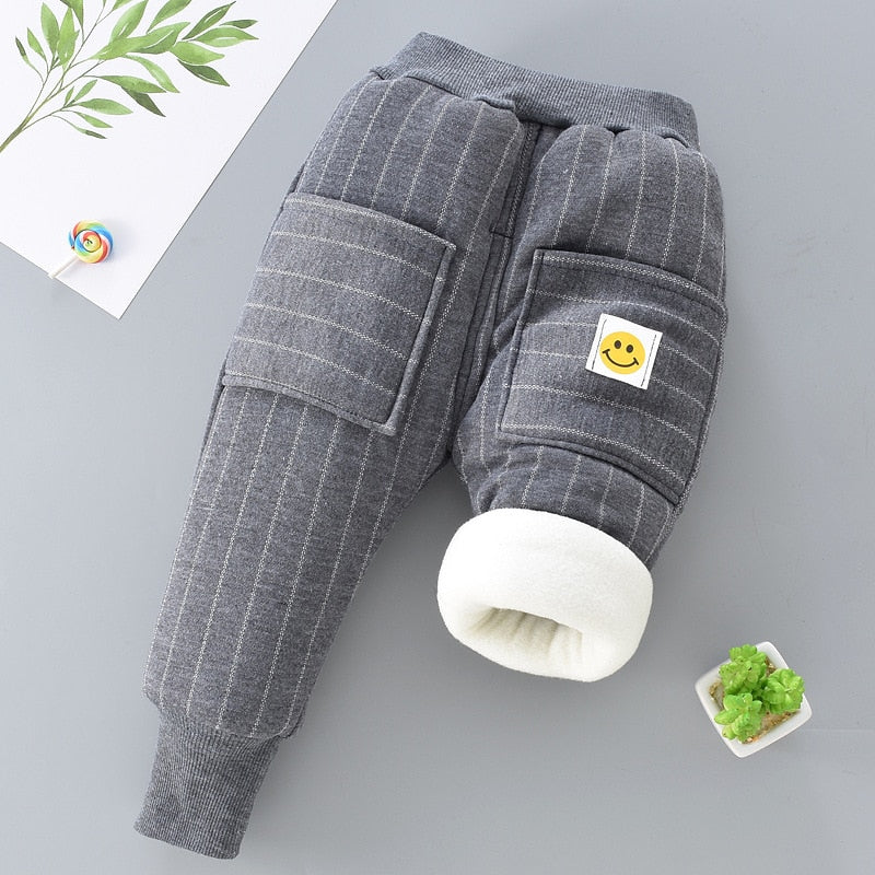 New Baby Boys Clothing Warm Cashmere Jeans Pants