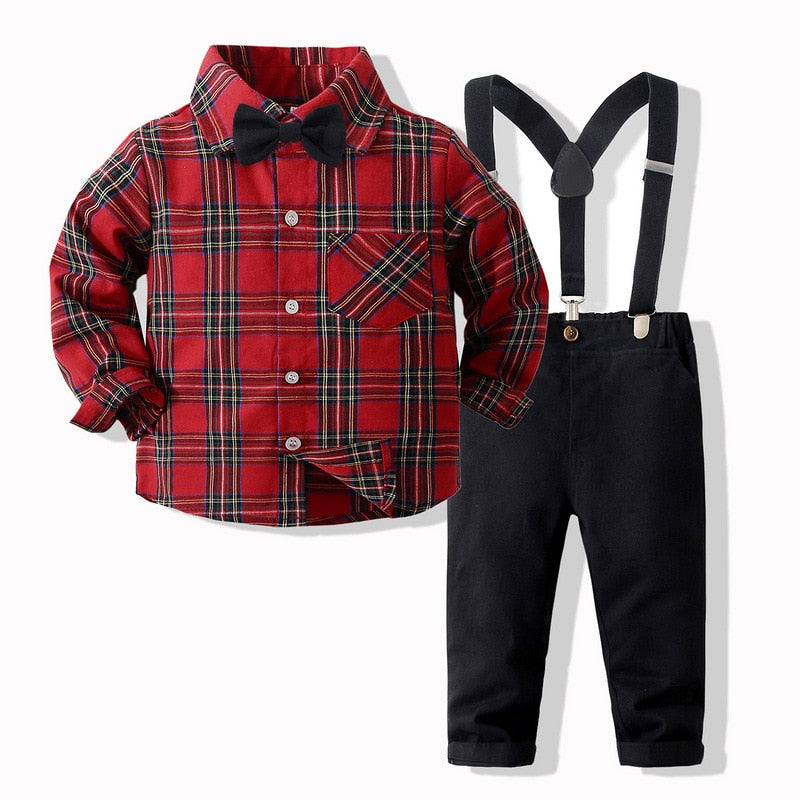 Formal Kids Boy Gentleman Clothes Long Sleeve& Pants Set
