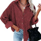 Autumn Corduroy Jacket Woman Long Shirt Jacket Women Button Coat Jackets