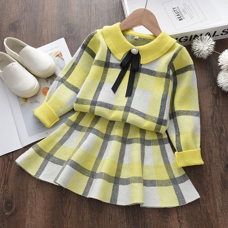 Girls Autumn Clothes Kids Winter Sweater Dress Woollen Long Sleeve