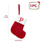 Christmas Socks Red Snowflake Alphabet Letters Decorations
