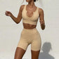 Seamless Sport Set Women 2 Two Piece Crop top Bra Leggings Shorts Yoga Set