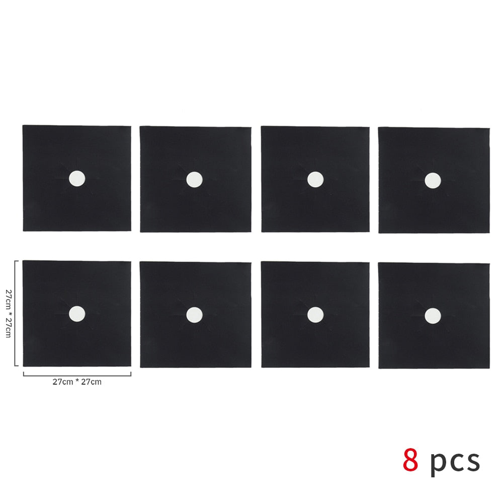 4/6/8Pcs Gas Stove Protector Cooker Cover Liner Clean Mat Pad