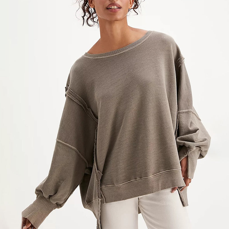 Oversized 100% Cotton Women Long Sleeve Streetwear