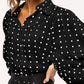 Fashion Tunics Women White Shirts Polka Dot Elegant Blouses