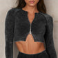 Women Seamless Sports Bra Long Sleeve Crop Top Set