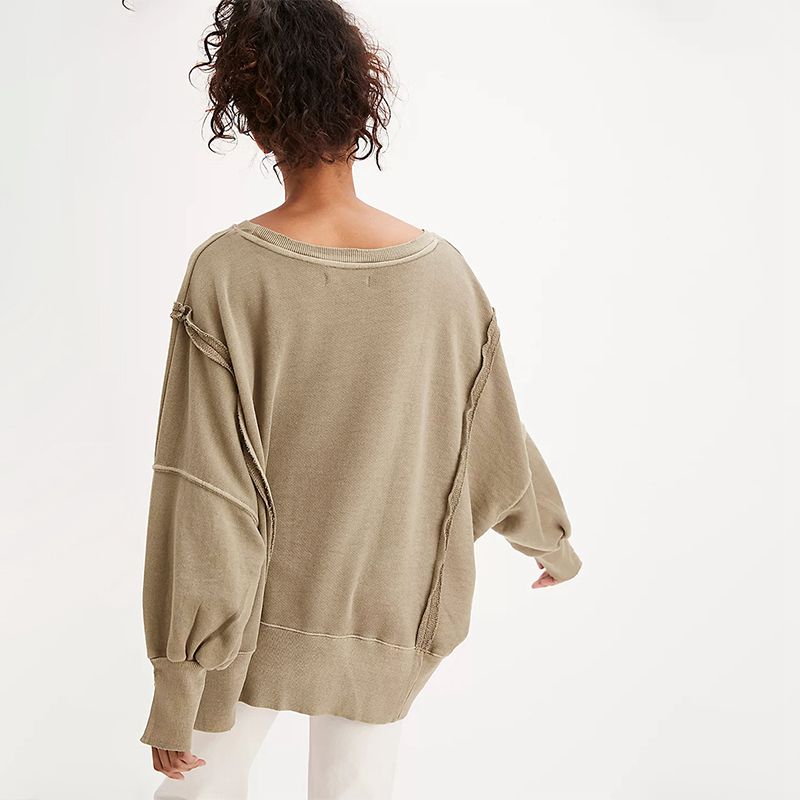 Oversized 100% Cotton Women Long Sleeve Streetwear