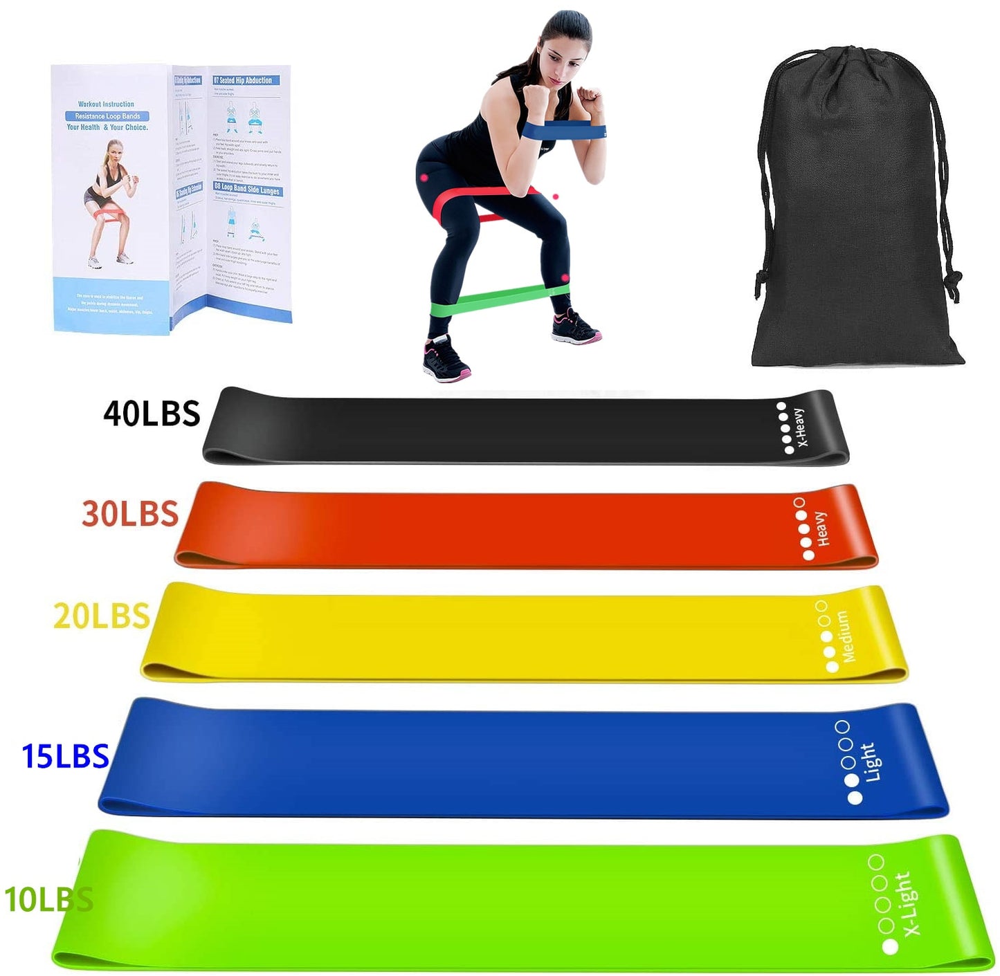 Yoga Loop Latex Resistance Bands Set Rubber Exercise Fitness Equipment