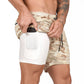 Sport Shorts Men Sportswear Double-deck Running Shorts 2 In 1 Bottoms