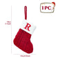 Christmas Socks Red Snowflake Alphabet Letters Decorations
