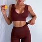 Seamless Sport Set Women 2 Two Piece Crop top Bra Leggings Shorts Yoga Set