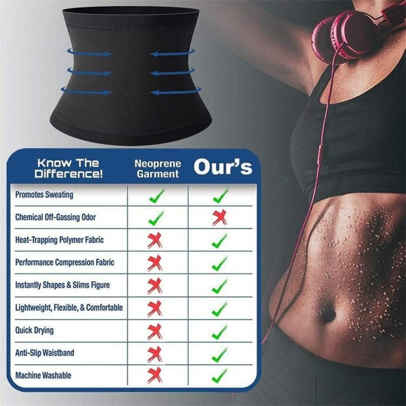 Sauna Waist Trimmer Belly Wrap Workout Sport Sweat Band Shaper