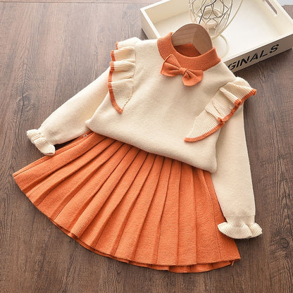 Girls Autumn Clothes Kids Winter Sweater Dress Woollen Long Sleeve