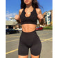 Seamless Sport Set Women 2 Two Piece Crop top Bra Leggings Shorts Yoga Set