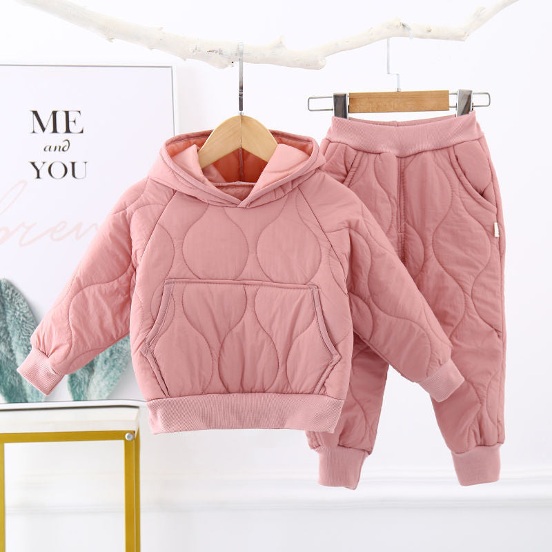 2020 Autumn Winter Suit for Girls Boys Hooded Coat Set