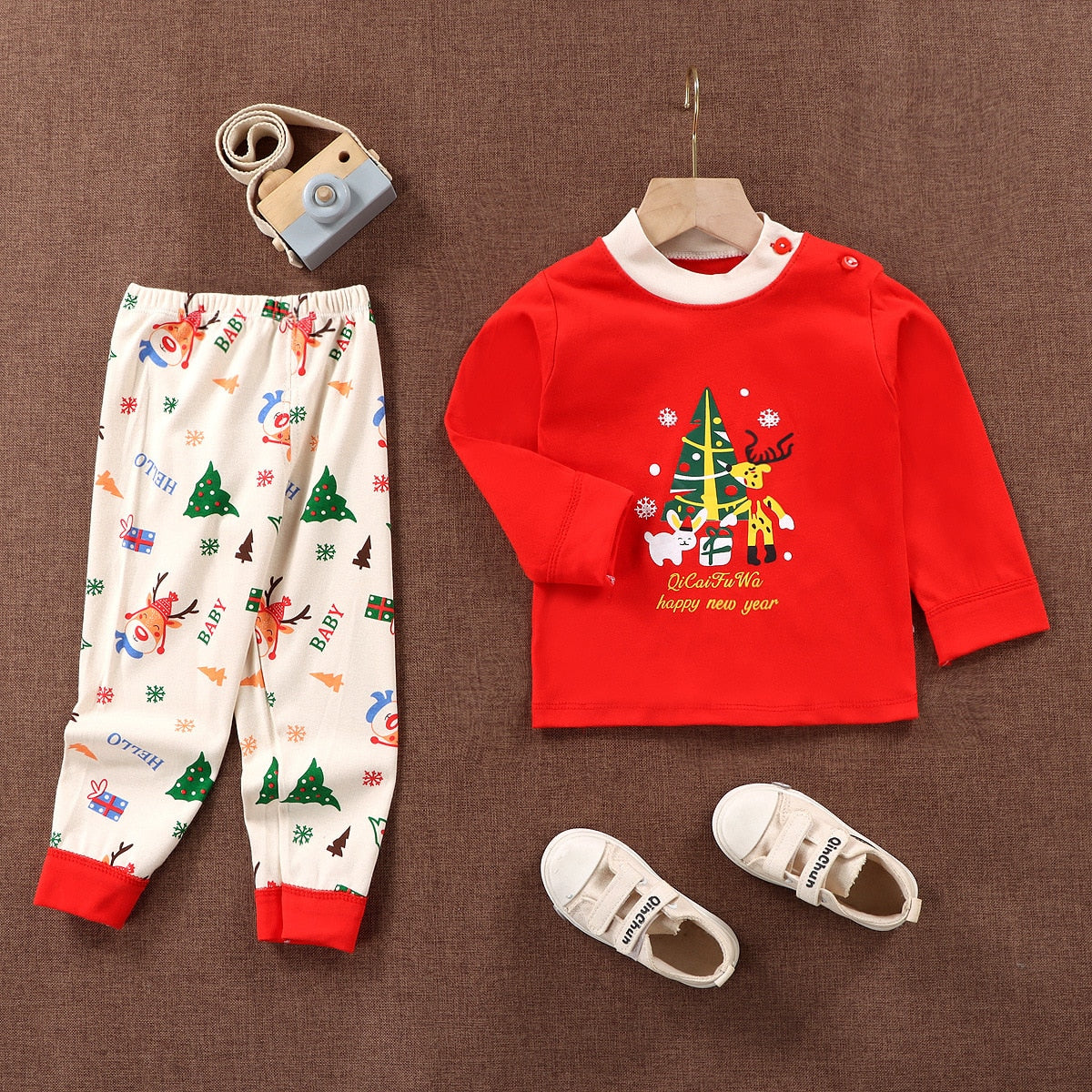 0-2year Baby Girls Boys Clothes Set Winter Christmas Mickey Mouse Set