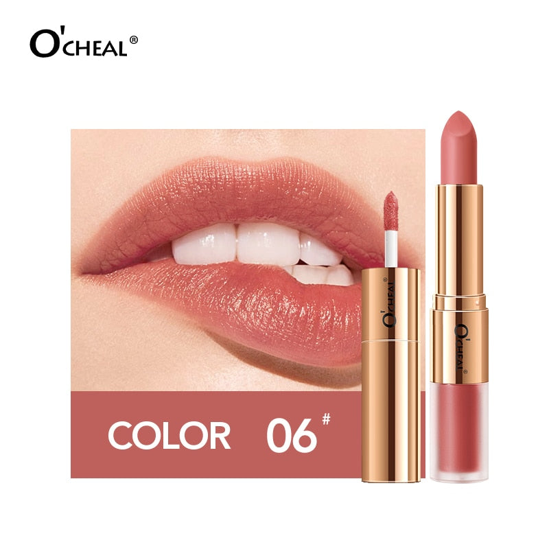Dual Head 12 Colors Lip Gloss Long Lasting Moisture Lipstick