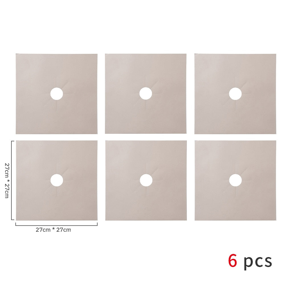 4/6/8Pcs Gas Stove Protector Cooker Cover Liner Clean Mat Pad