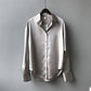 Autumn Fashion Button Up Satin Silk Shirt Vintage Blouse Women