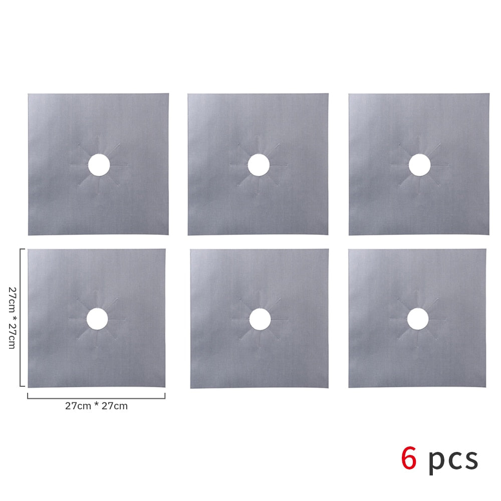 4/6/8Pcs Gas Stove Protector Cooker Cover Liner Clean Mat Pad