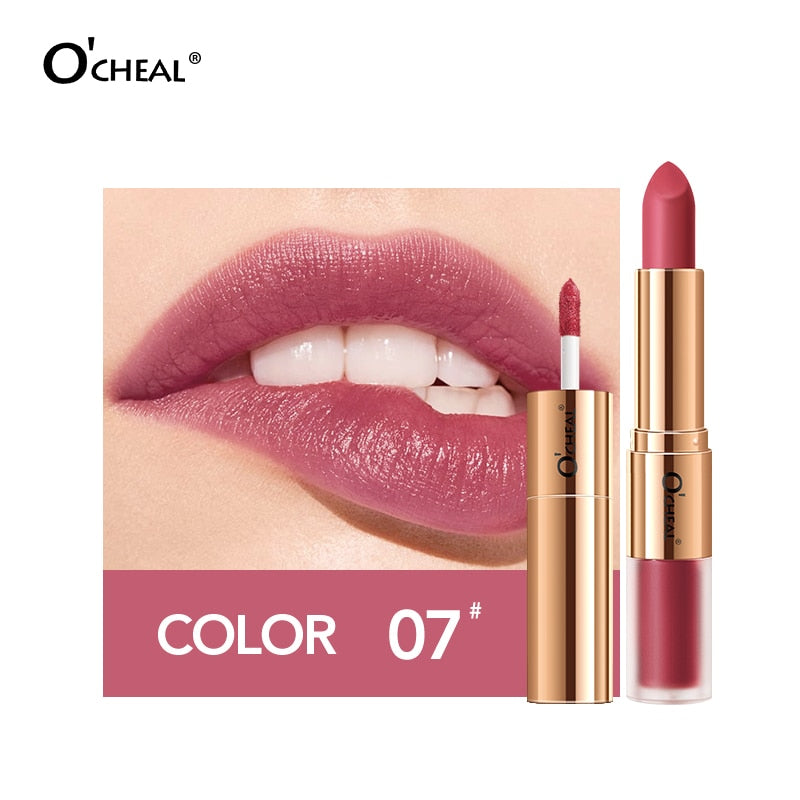 Dual Head 12 Colors Lip Gloss Long Lasting Moisture Lipstick