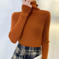 Women Turtleneck Sweaters Casual Soft Cashmere Pullovers Elastic