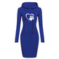 Spring Autumn Sweatshirt Long-Sleeved Dress with Hood