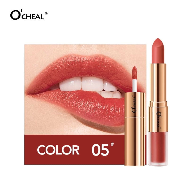 Dual Head 12 Colors Lip Gloss Long Lasting Moisture Lipstick