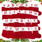 Christmas Socks Red Snowflake Alphabet Letters Decorations