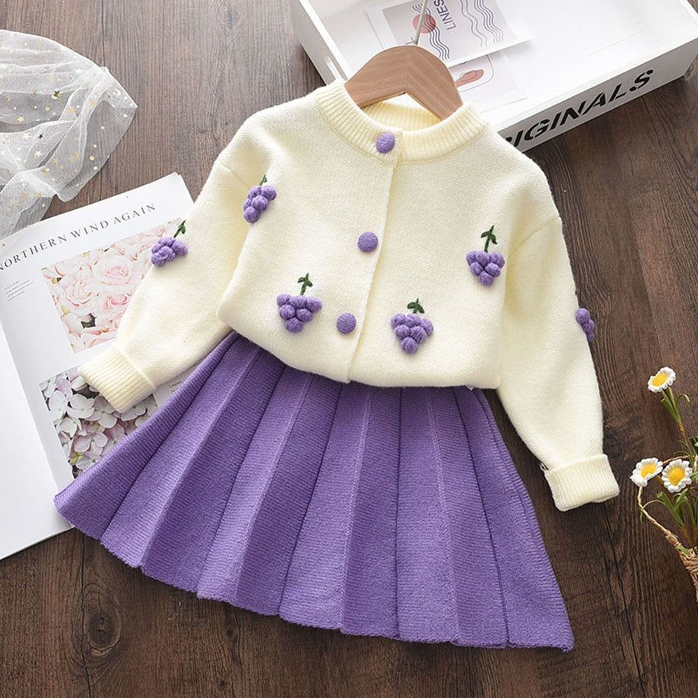 Girls Autumn Clothes Kids Winter Sweater Dress Woollen Long Sleeve