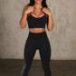 Women Seamless Sports Bra Long Sleeve Crop Top Set