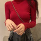 Women Turtleneck Sweaters Casual Soft Cashmere Pullovers Elastic