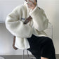 Harajuku Two Sides Wear Lamb Wool Coat Women 2022 Autumn